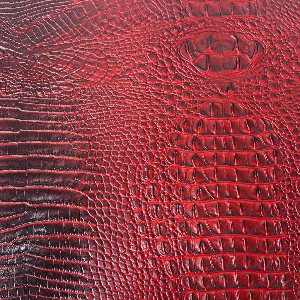 Amazon 3D Embossed Gator Faux Leather Vinyl Fabric