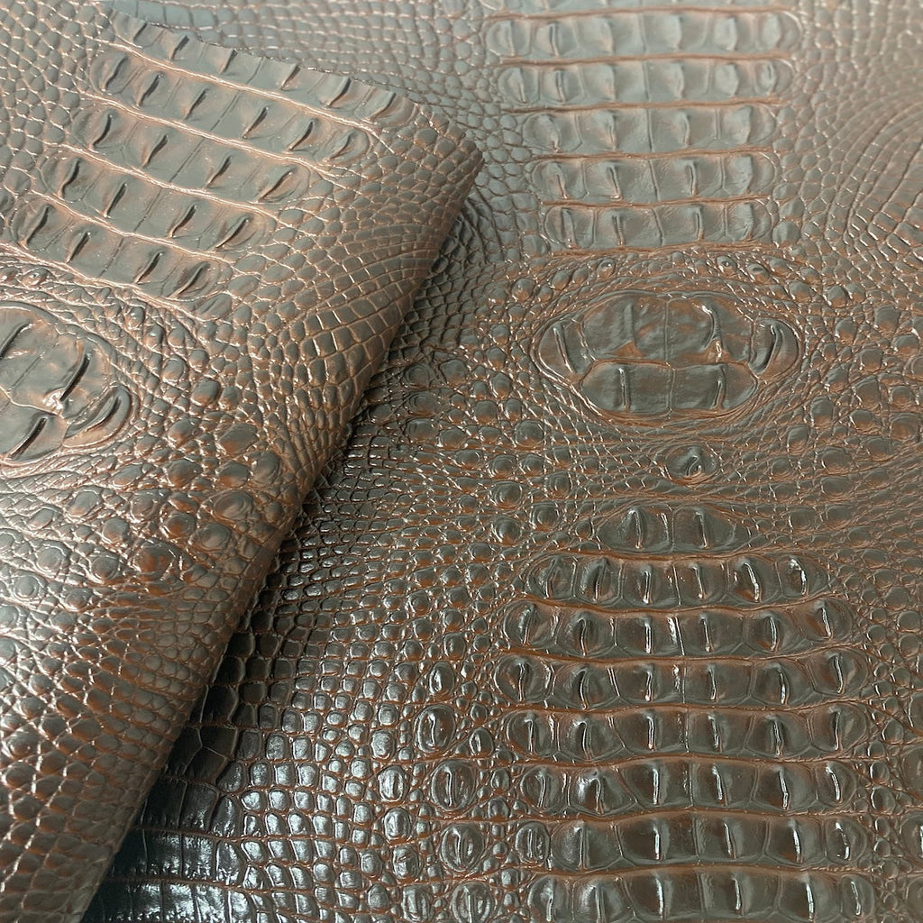 Amazon 3D Embossed Gator Faux Leather Vinyl Fabric