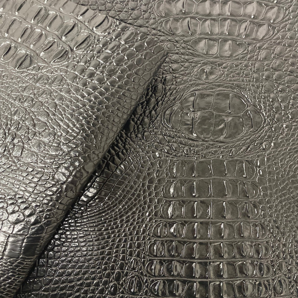 Amazon 3D Embossed Gator Faux Leather Vinyl Fabric