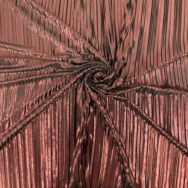 Metallic Pleated Foil Spandex Fabric