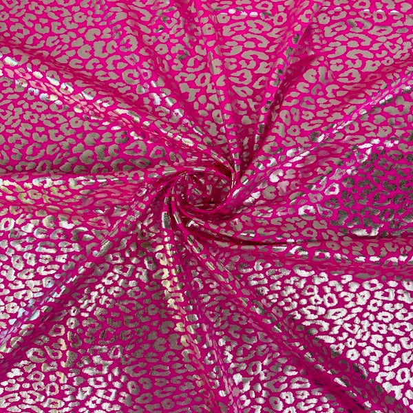 Sahara Leopard Foil Print Nylon Spandex Fabric