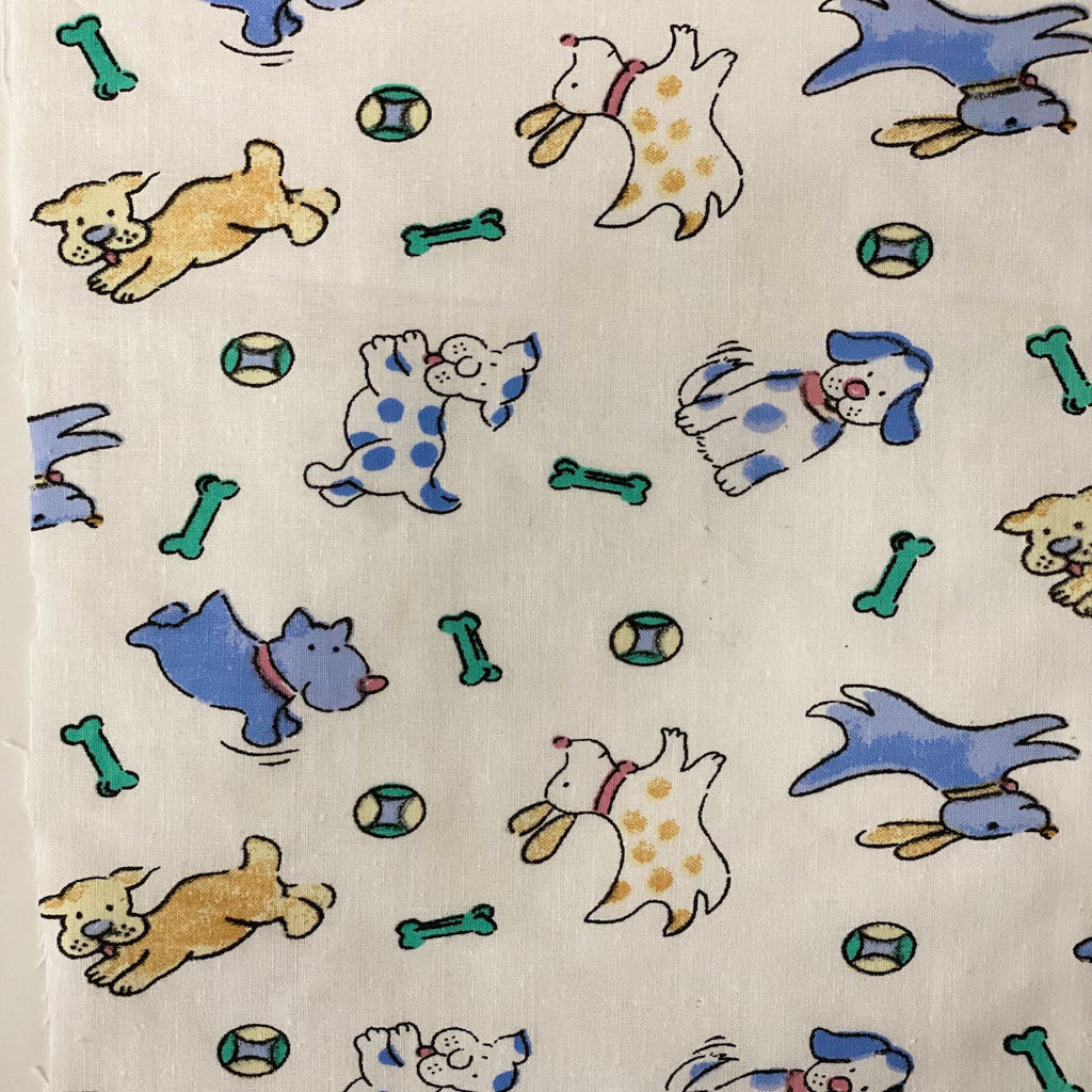 Puppy Bone Print Poly Cotton Fabric