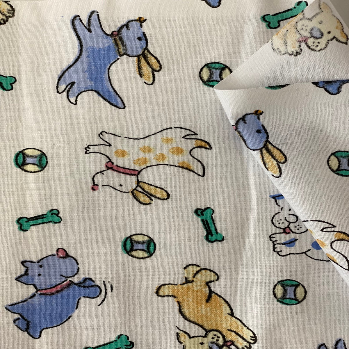 Puppy Bone Print Poly Cotton Fabric
