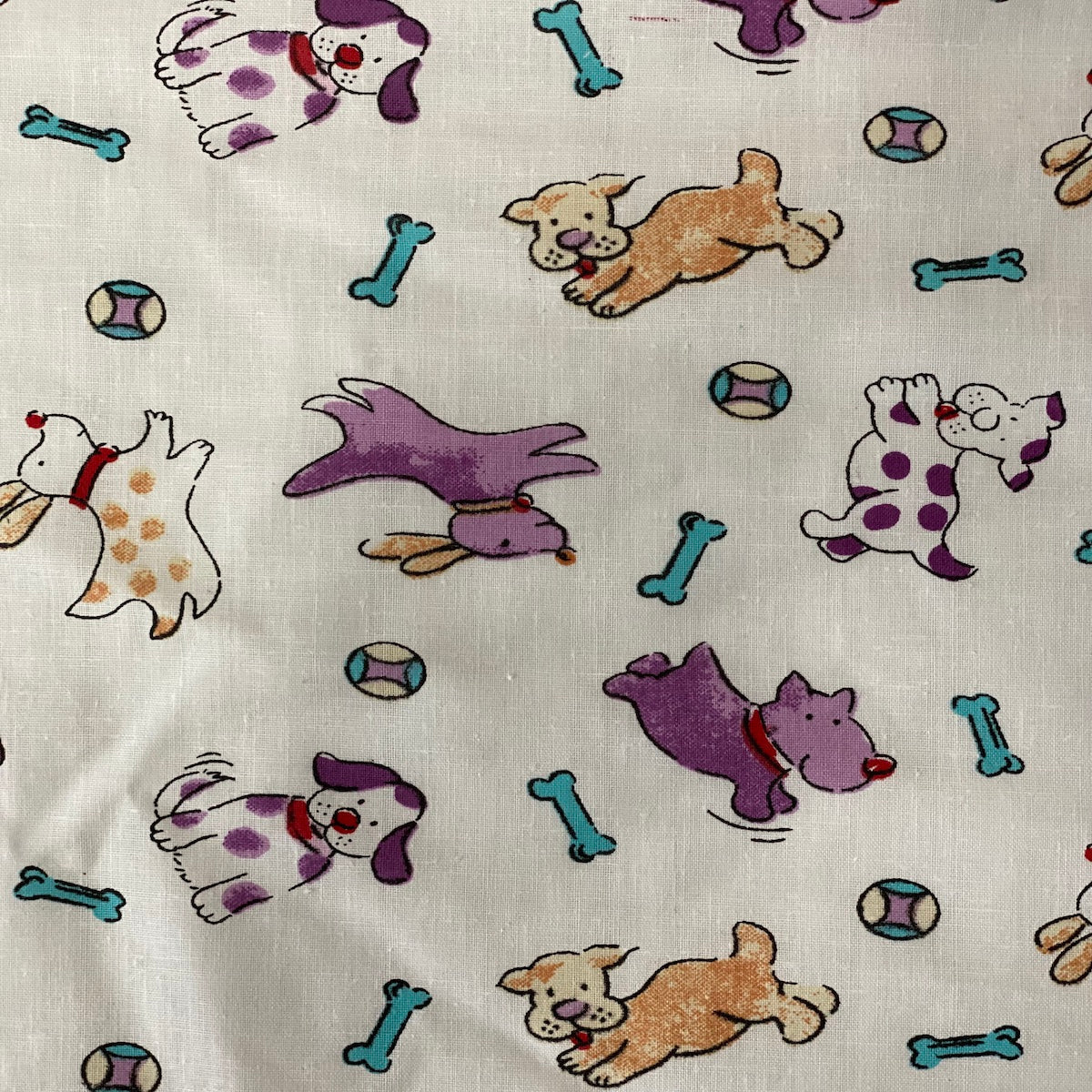 Puppy Bone Print Poly Cotton Fabric