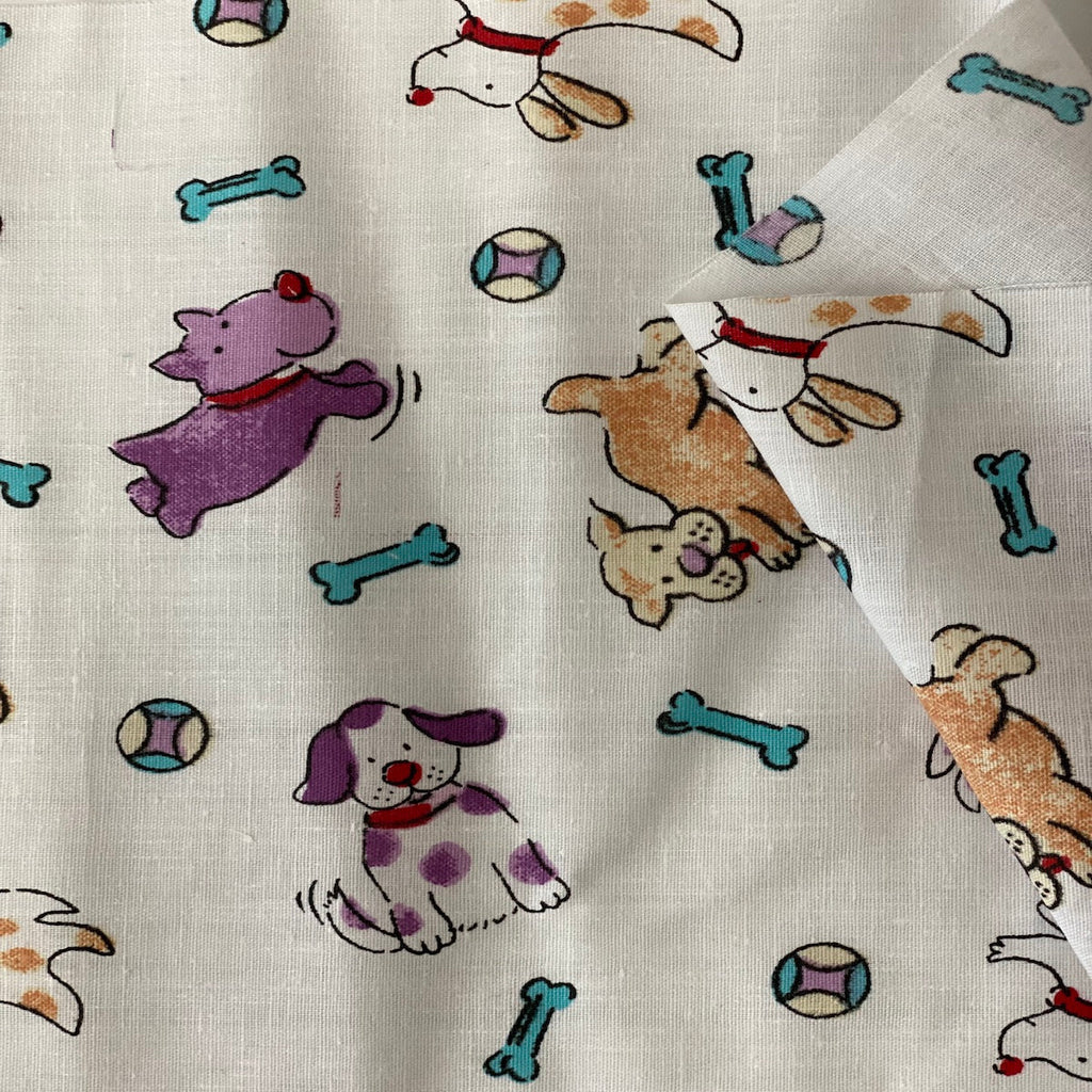 Puppy Bone Print Poly Cotton Fabric