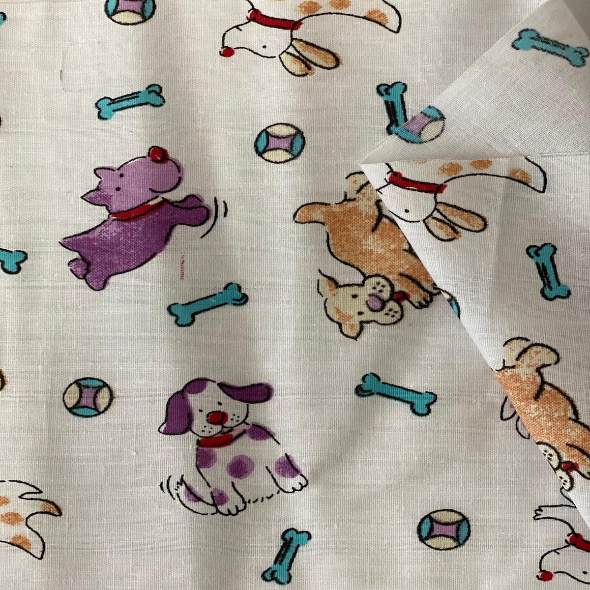 Puppy Bone Print Poly Cotton Fabric