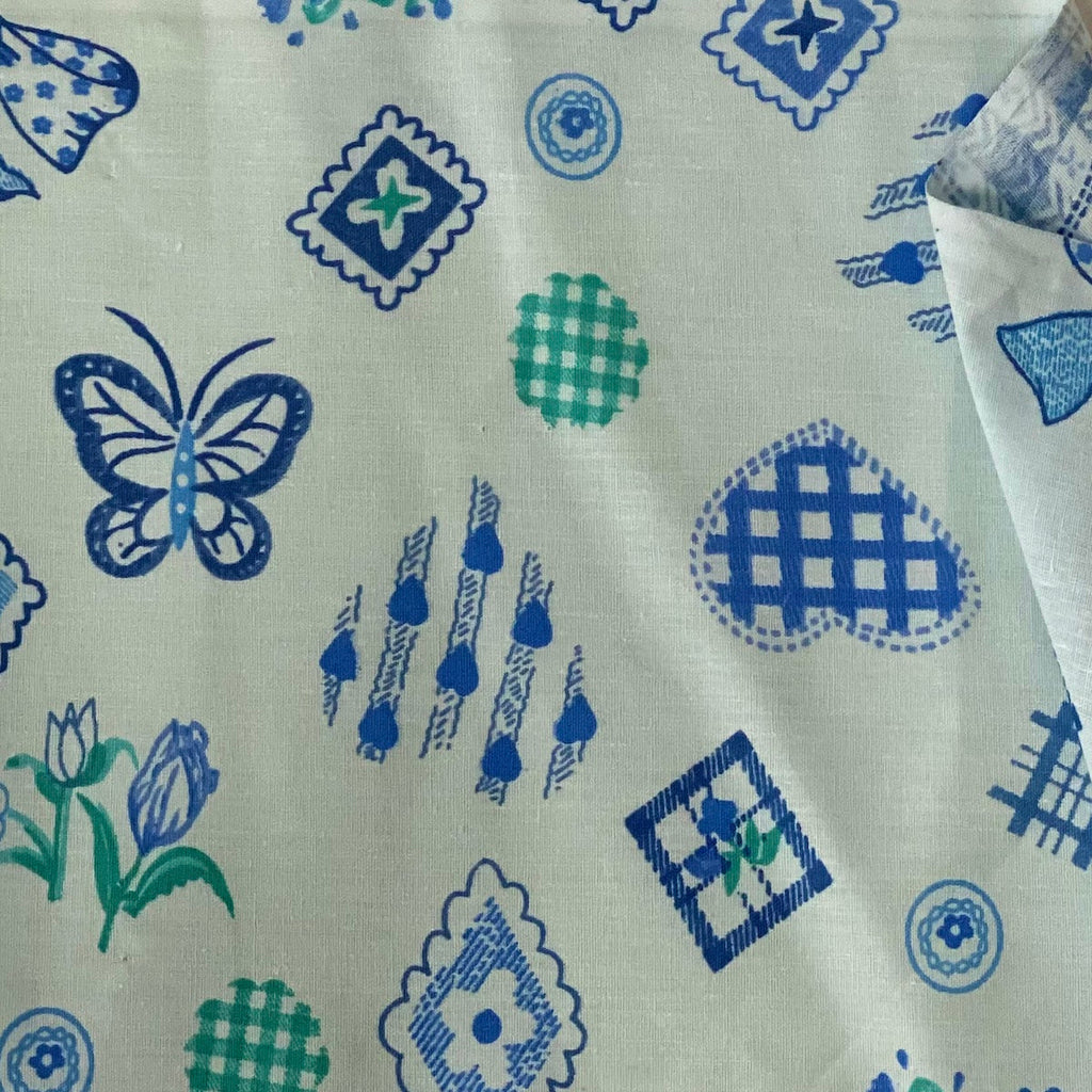 Butterfly Printed Hearts Poly Cotton Fabric