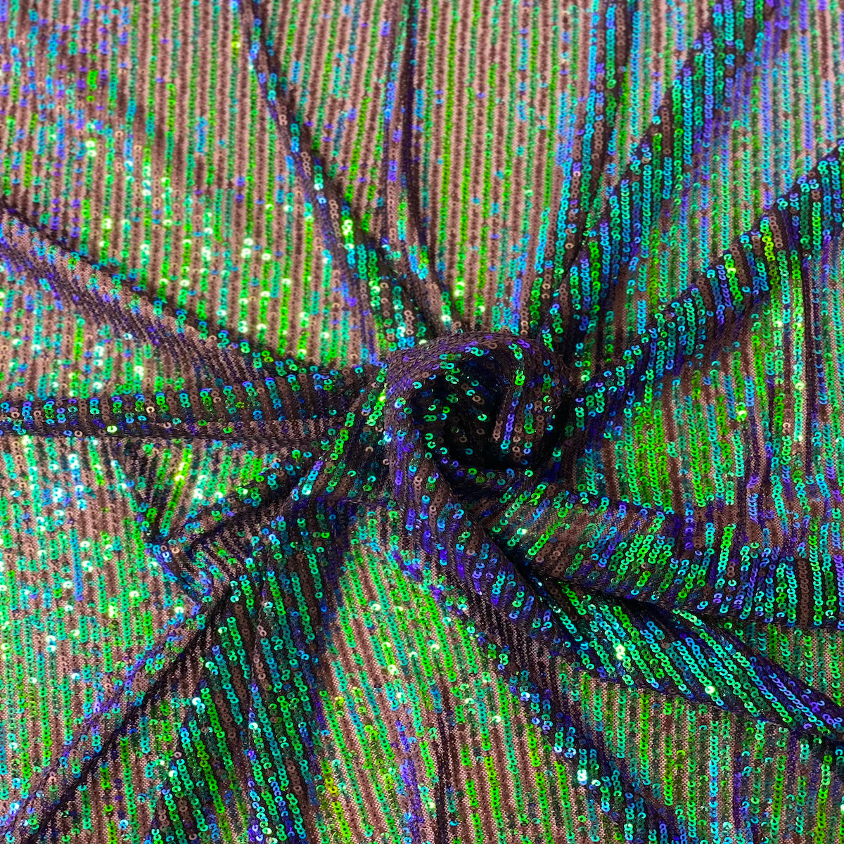 Mille Stripe Stretch Sequins Fabric