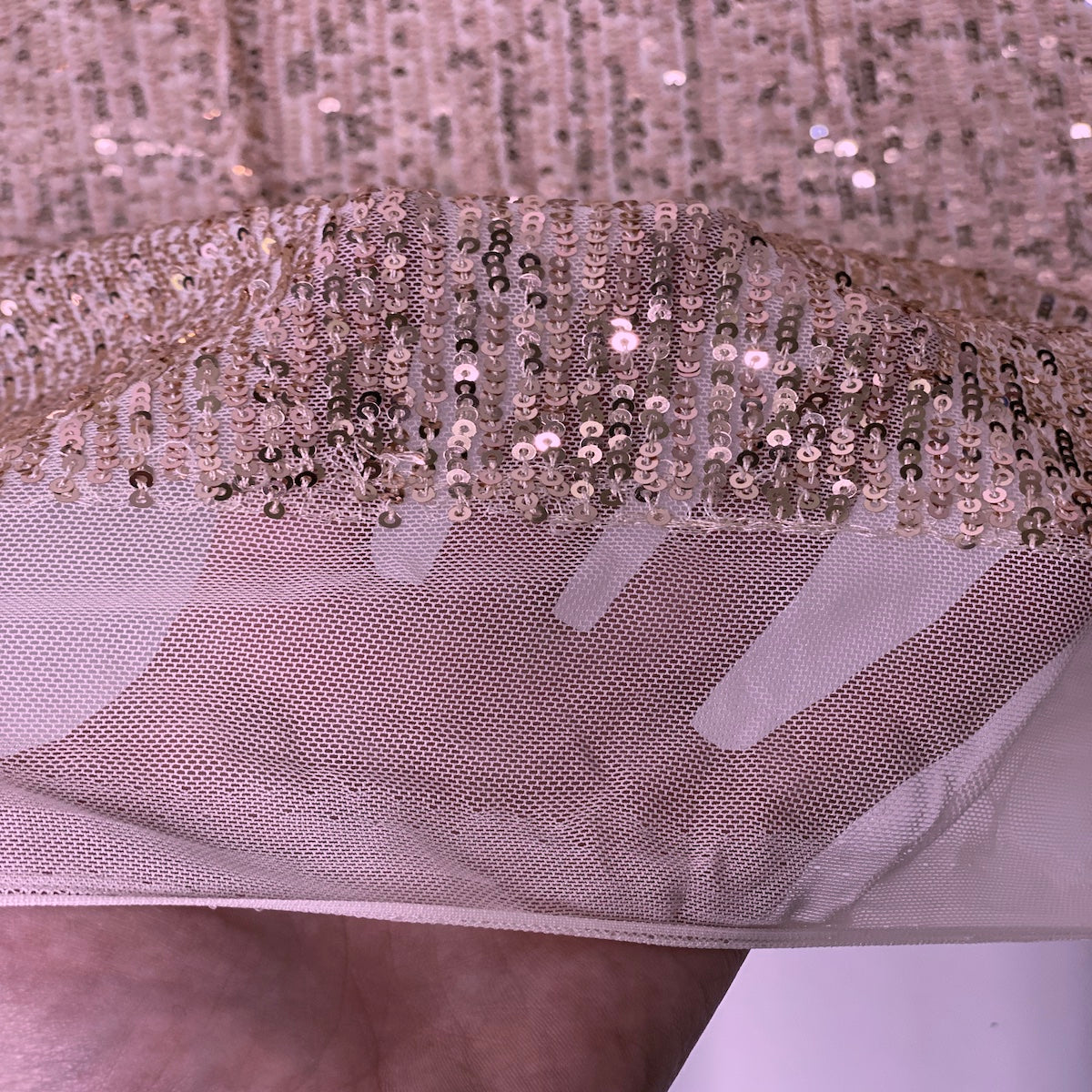 Mille Stripe Stretch Sequins Fabric