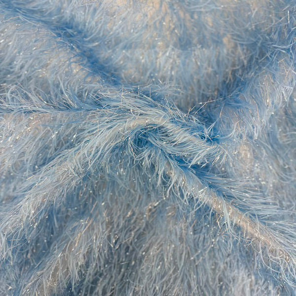 Metallic Faux Fur Tinsel Ostrich Feather Fabric