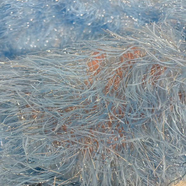 Metallic Faux Fur Tinsel Ostrich Feather Fabric