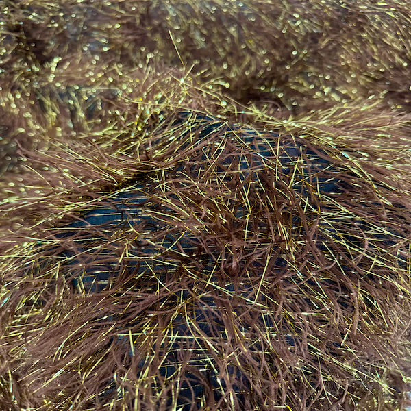 Metallic Faux Fur Tinsel Ostrich Feather Fabric
