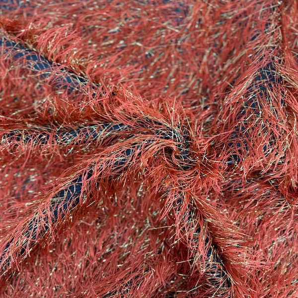 Metallic Faux Fur Tinsel Ostrich Feather Fabric