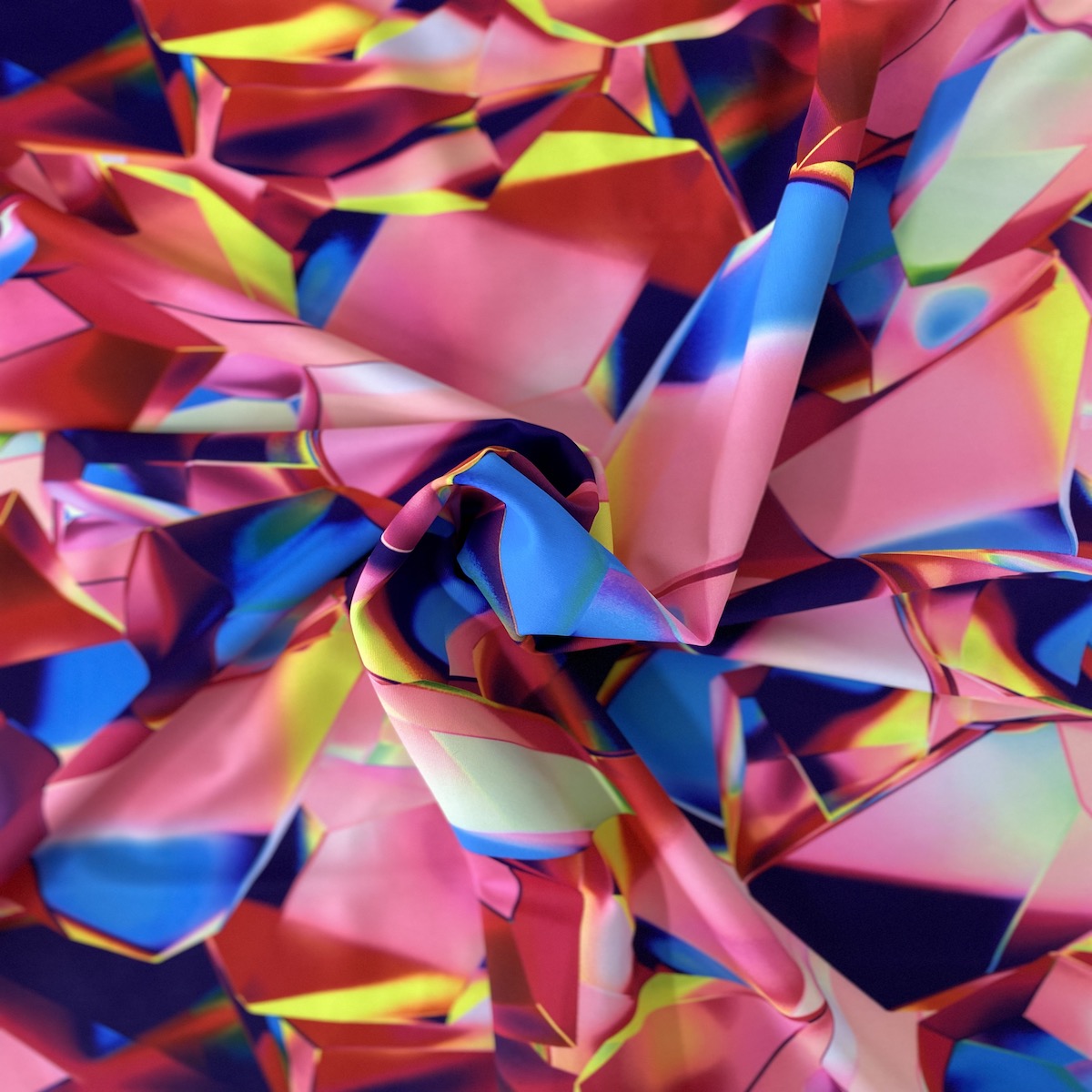 Kaleidoscope Multicolor Abstract Nylon Spandex Fabric