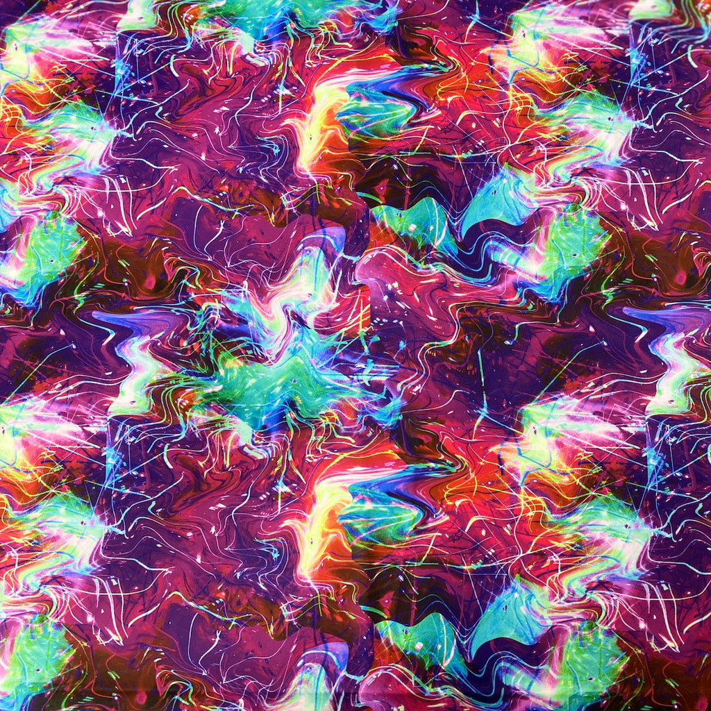 Multicolor Laser Tie Dye Print Nylon Spandex Fabric