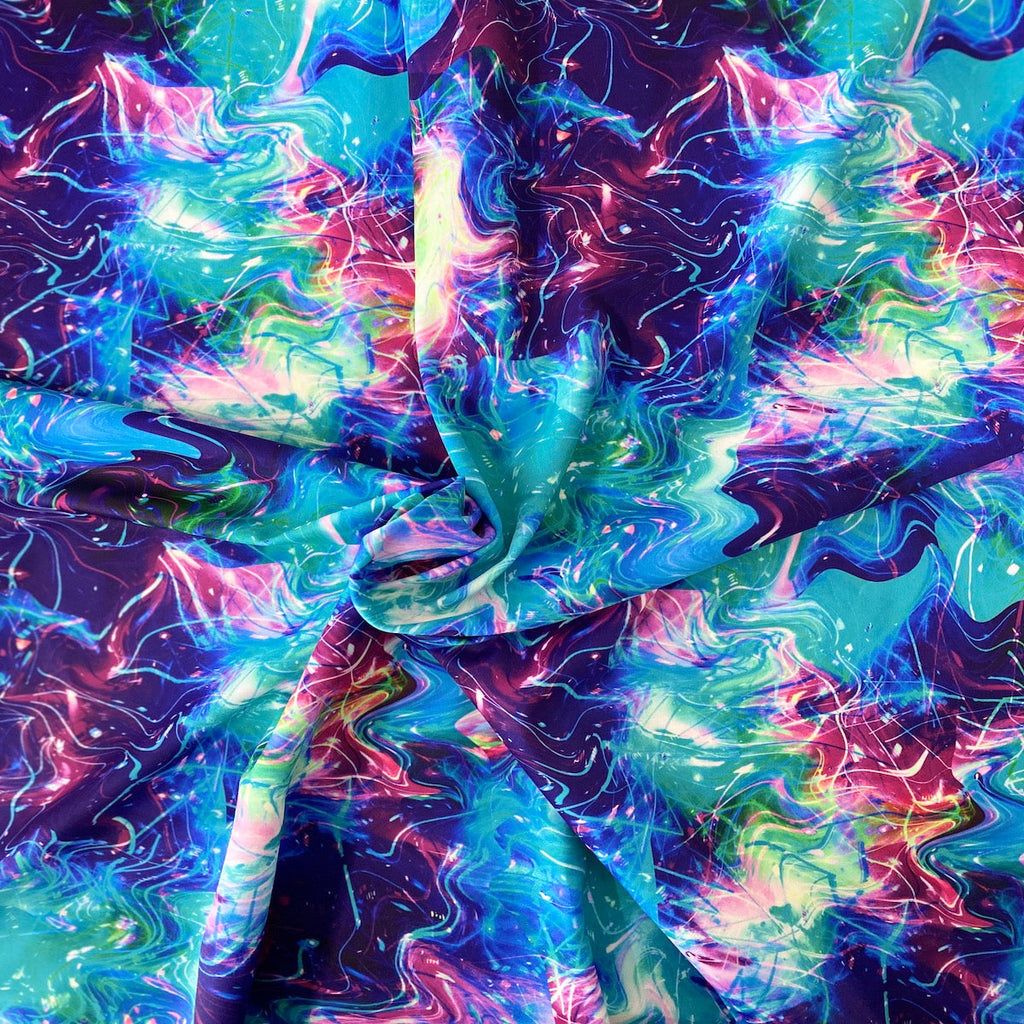 Multicolor Laser Tie Dye Print Nylon Spandex Fabric