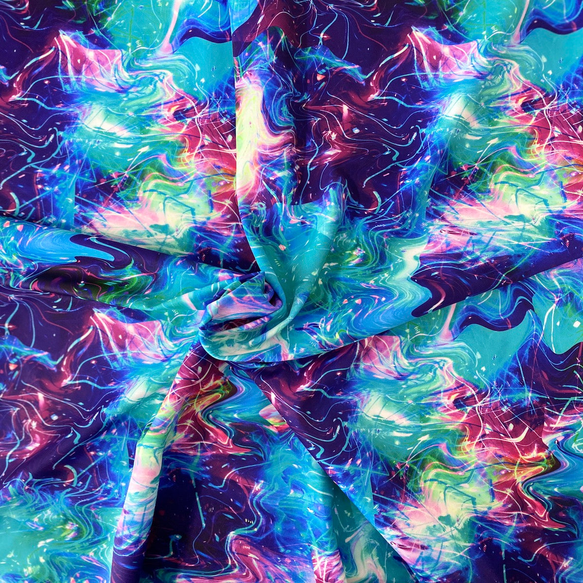 Multicolor Laser Tie Dye Print Nylon Spandex Fabric