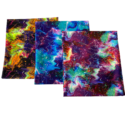 Multicolor Laser Tie Dye Print Nylon Spandex Fabric