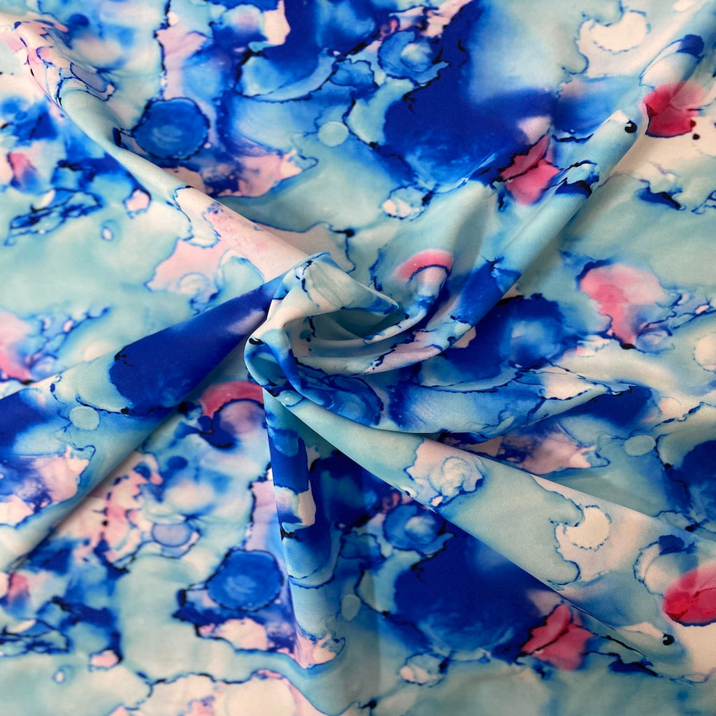 Cloud Print Tie Dye Nylon Spandex Fabric