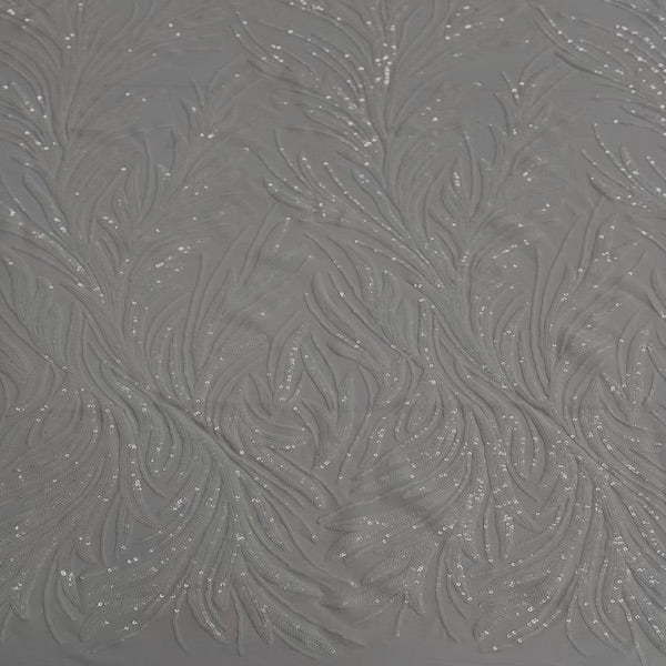 Ariba Floral Leaf Stretch Sequins Fabric