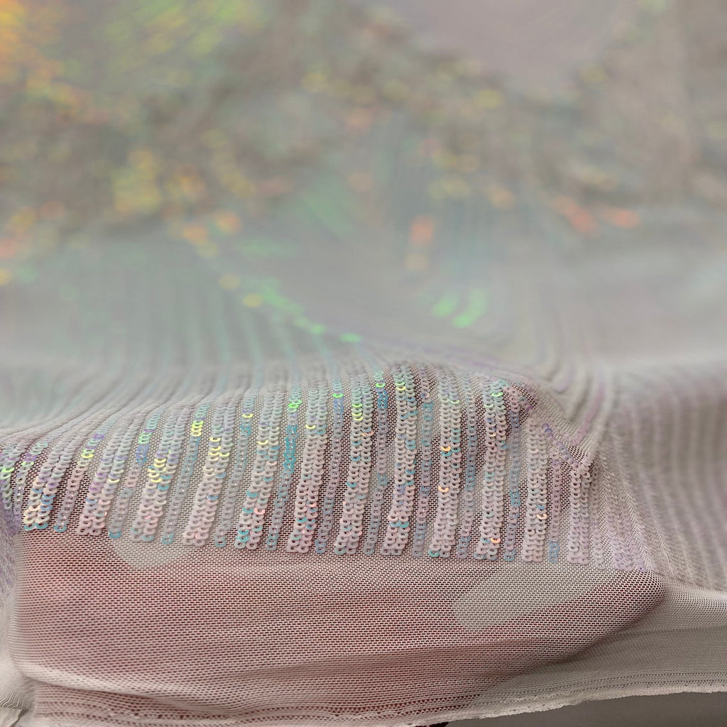 Flamingo Fringe Embroidered Stretch Sequin Fabric