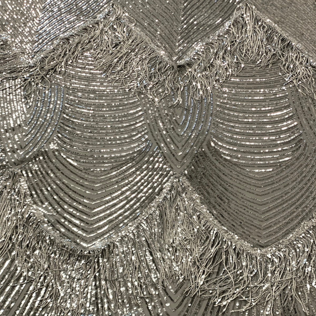 Flamingo Fringe Embroidered Stretch Sequin Fabric