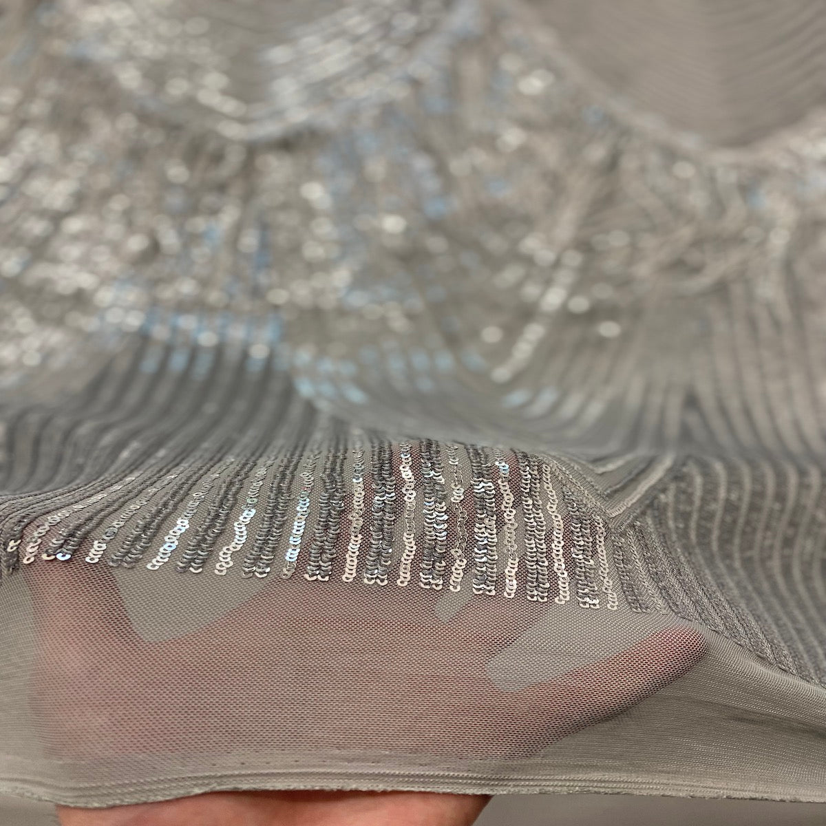 Flamingo Fringe Embroidered Stretch Sequin Fabric