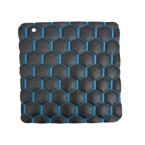 Honeycomb Hexagon Quilted Foam Backed Faux Leather Vinyl Fabric