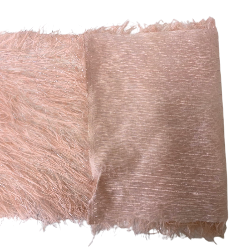 Metallic Faux Fur Tinsel Ostrich Feather Fabric