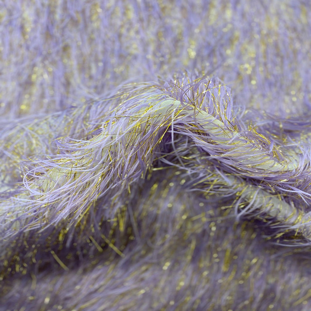 Metallic Faux Fur Tinsel Ostrich Feather Fabric