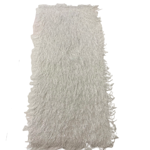 Metallic Faux Fur Tinsel Ostrich Feather Fabric