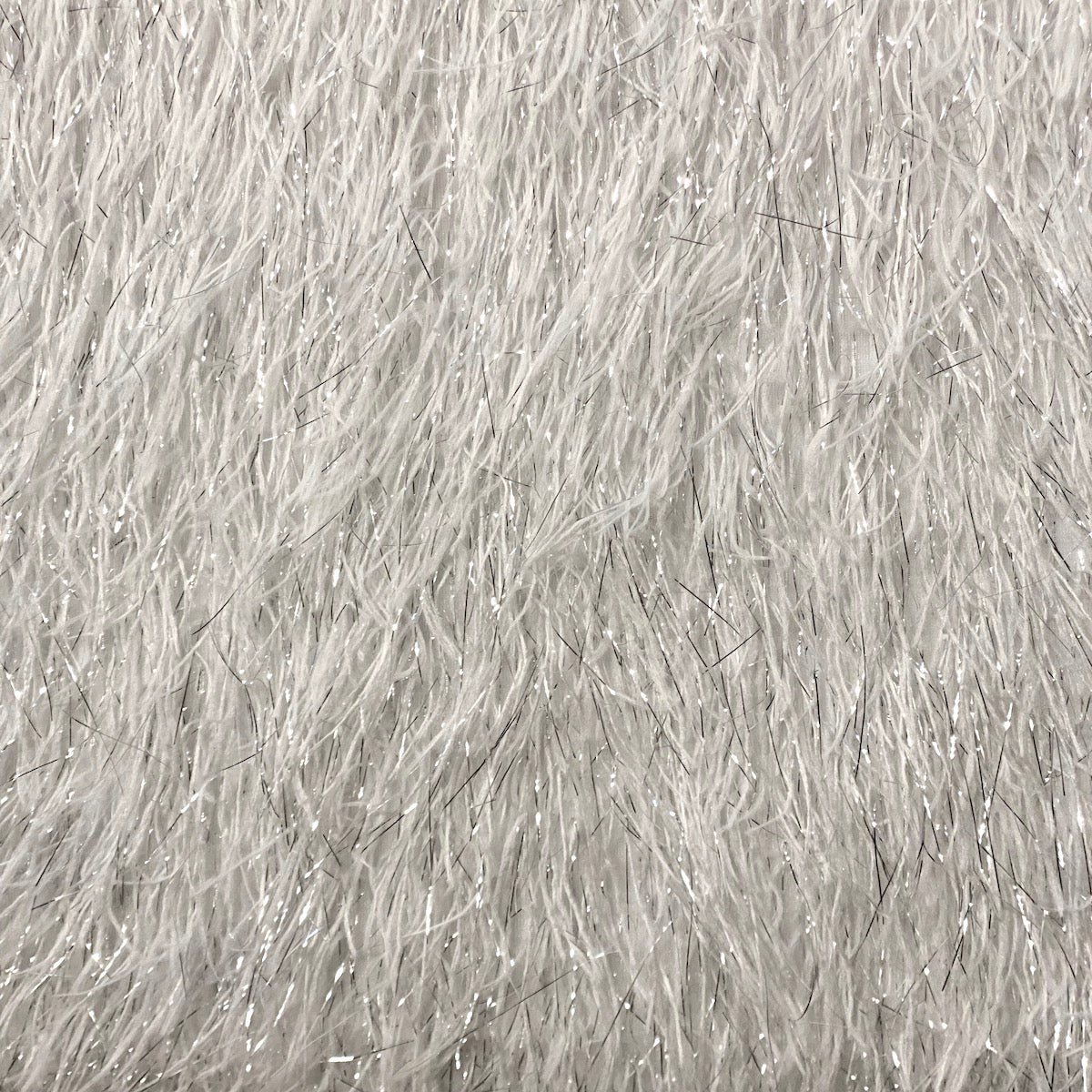 Metallic Faux Fur Tinsel Ostrich Feather Fabric