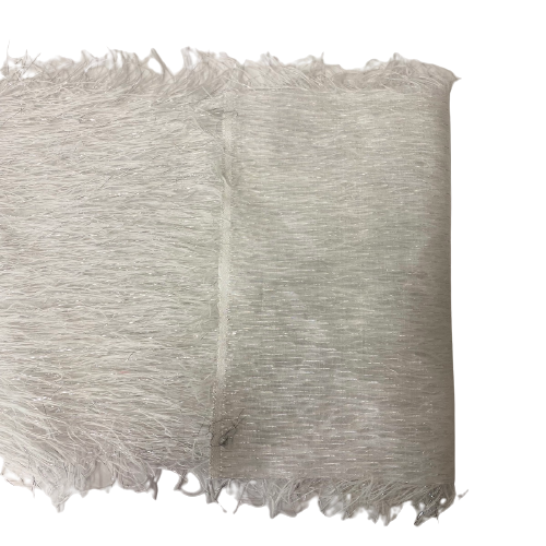 Metallic Faux Fur Tinsel Ostrich Feather Fabric