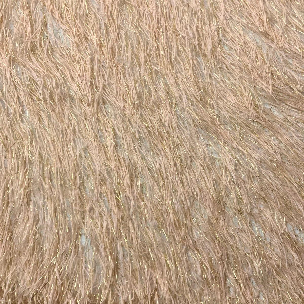 Metallic Faux Fur Tinsel Ostrich Feather Fabric