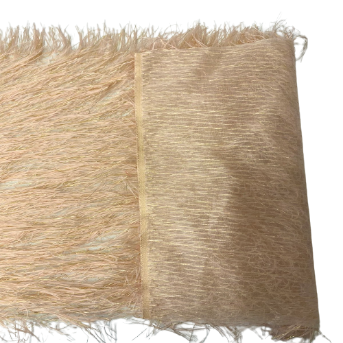 Metallic Faux Fur Tinsel Ostrich Feather Fabric
