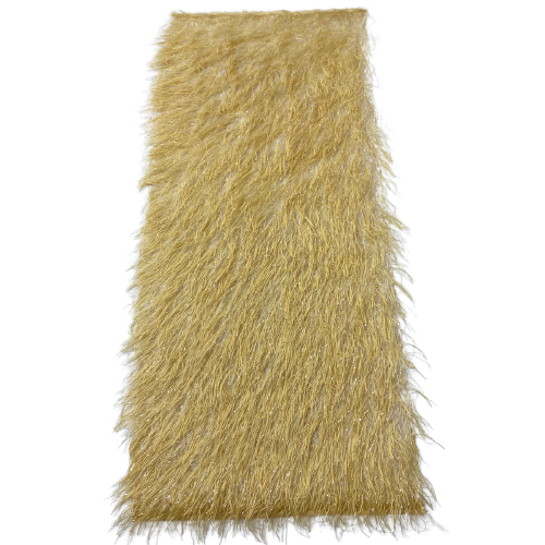 Metallic Faux Fur Tinsel Ostrich Feather Fabric