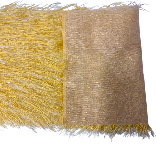 Metallic Faux Fur Tinsel Ostrich Feather Fabric