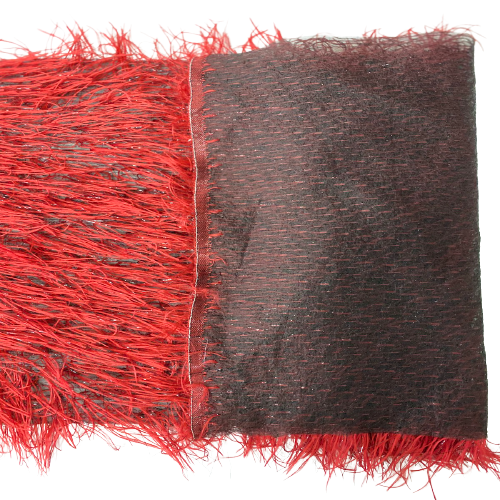 Metallic Faux Fur Tinsel Ostrich Feather Fabric