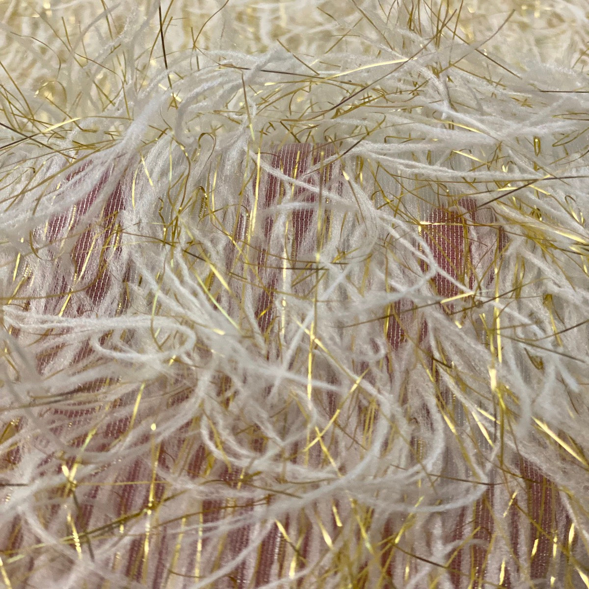 Metallic Faux Fur Tinsel Ostrich Feather Fabric