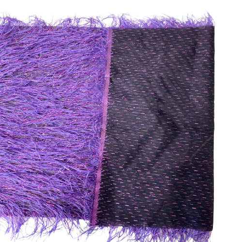 Metallic Faux Fur Tinsel Ostrich Feather Fabric