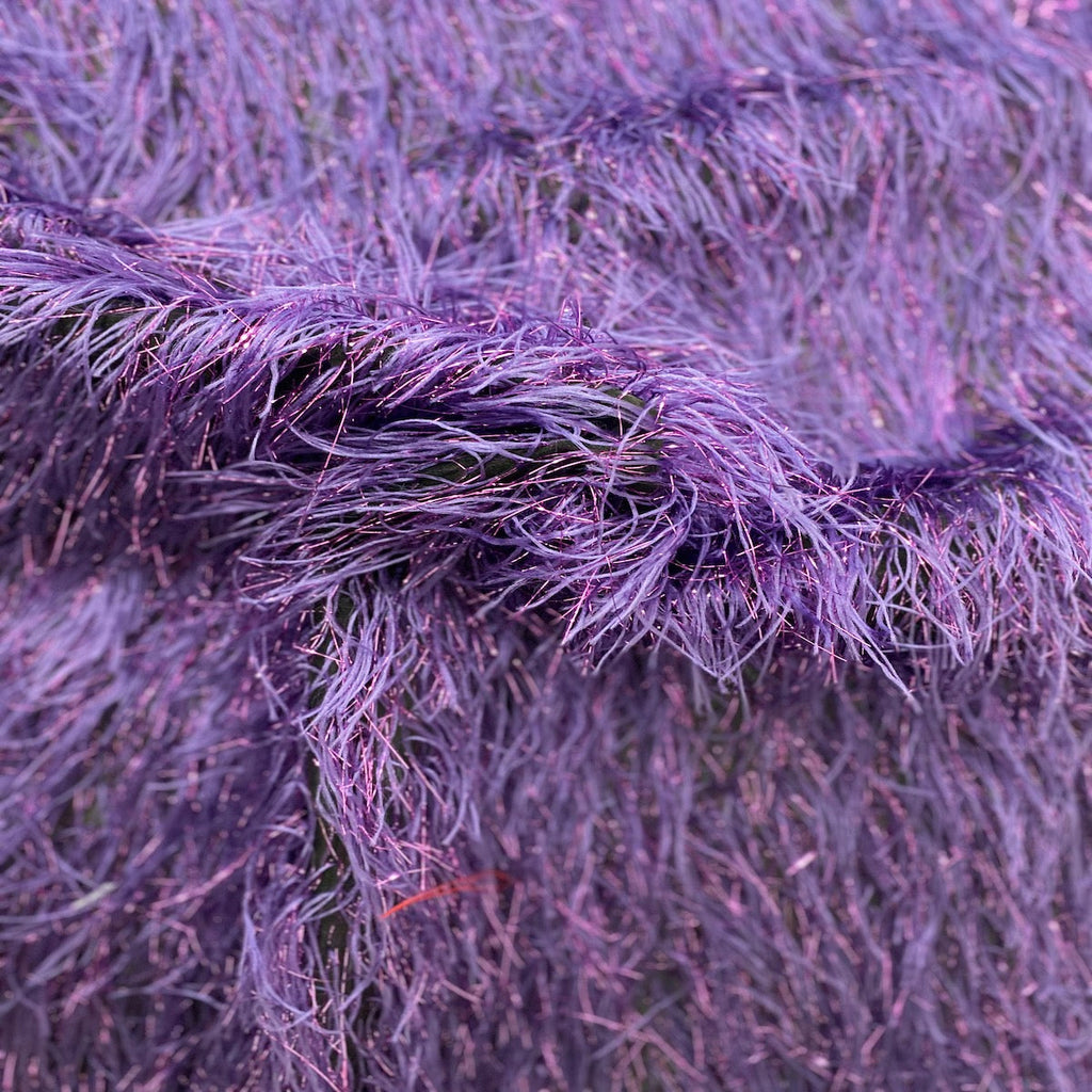Metallic Faux Fur Tinsel Ostrich Feather Fabric