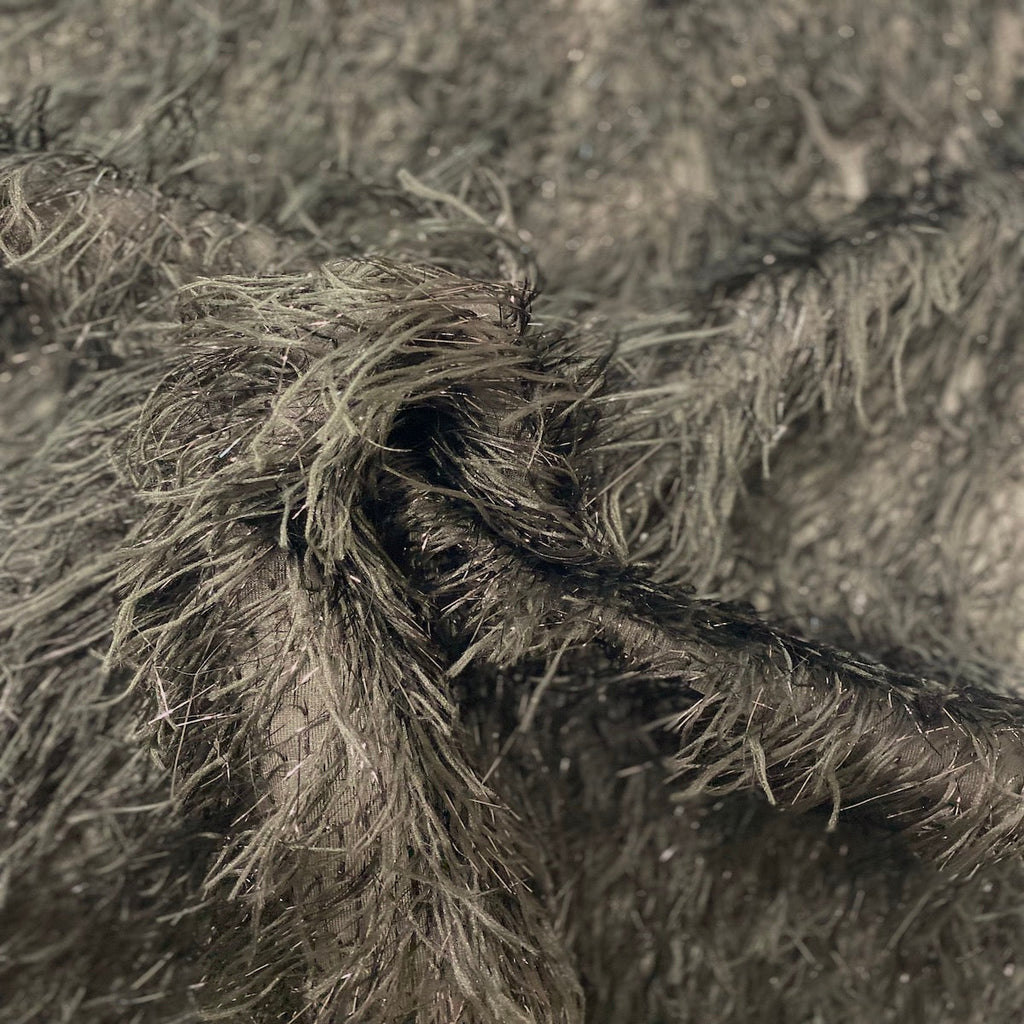 Metallic Faux Fur Tinsel Ostrich Feather Fabric