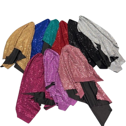 Metallic Lurex Embroidered Stretch Sequins Fabric