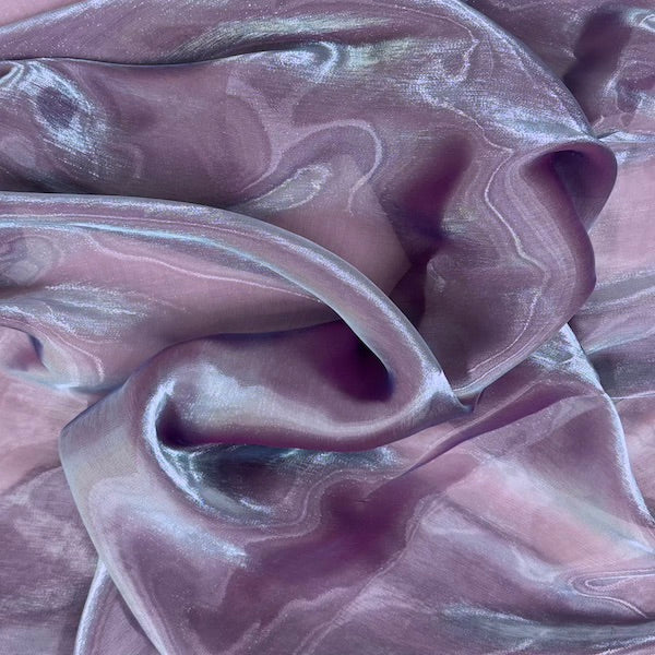 Crystalized Reflective Liquid Faux Silk Chiffon Fabric