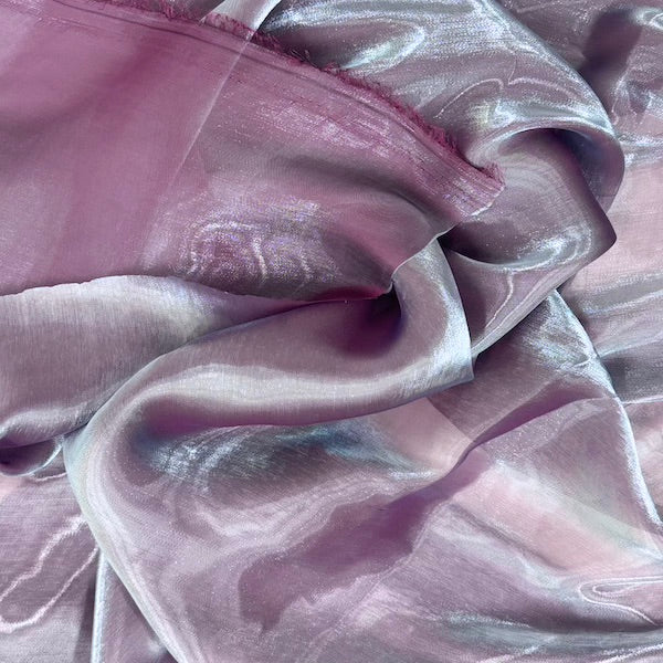 Crystalized Reflective Liquid Faux Silk Chiffon Fabric