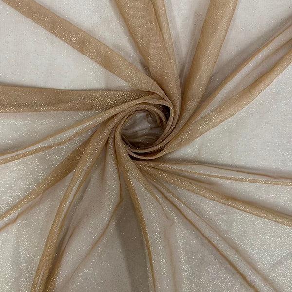 Metallic Foil Dotted Mesh Fabric