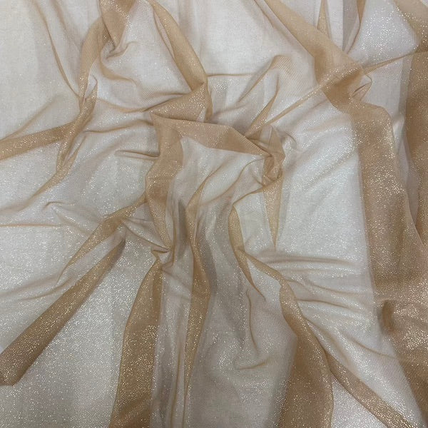 Metallic Foil Dotted Mesh Fabric