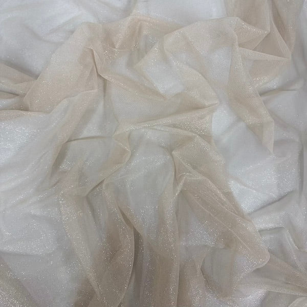 Metallic Foil Dotted Mesh Fabric