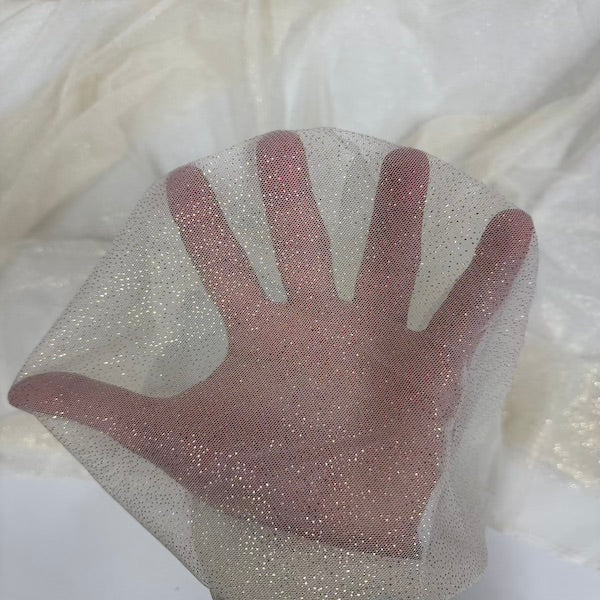 Metallic Foil Dotted Mesh Fabric