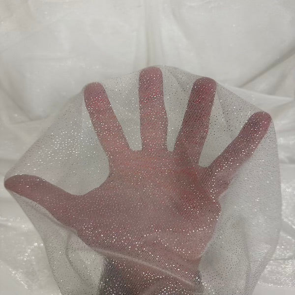 Metallic Foil Dotted Mesh Fabric